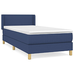 Maison Chic Lit adulte- Lit + matelas,Sommier à lattes de lit avec matelas Bleu 90x190 cm Tissu -GKD93487