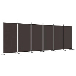 vidaXL Cloison de séparation 6 panneaux Marron 520x180 cm Tissu