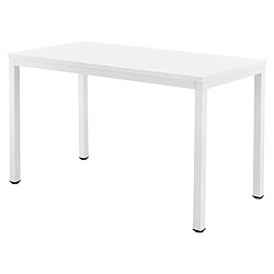 Helloshop26 Bureau réglable d'ordinateur poste de travail table 120cm blanc 03_0001158