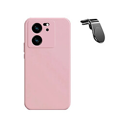 Kit SuppOrt Magnétique L Safe Driving Voiture + Étui Silicone Liquide Phonecare pour Xiaomi 13T - Rose