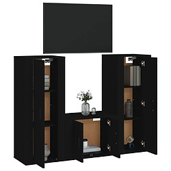 Avis Maison Chic Ensemble de meubles TV 3 pcs pour salon - Noir Bois d'ingénierie -MN82860