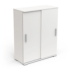 Dansmamaison Buffet 2 portes coulissantes Blanc mat - ZILY