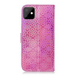 Avis Wewoo Housse Coque Pour iPhone 11 couleur unie coloré boucle magnétique horizontale étui en cuir PU avec titulaire et fentes cartes et portefeuille et lanière rose