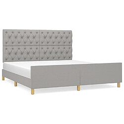 Maison Chic Lit adulte - Cadre Structure de lit avec tête de lit Contemporain Gris clair 160x200 cm Tissu -MN75390