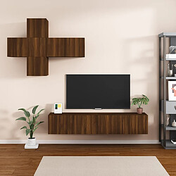 vidaXL Ensemble de meubles TV 7 pcs Chêne marron Bois d'ingénierie