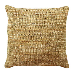 Thedecofactory SKIN - Coussin en cuir tressé jaune 45x45