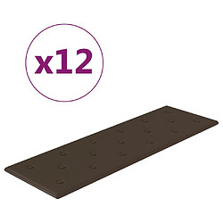 vidaXL Panneaux muraux 12 pcs Marron 90x30 cm Similicuir 3,24 m²