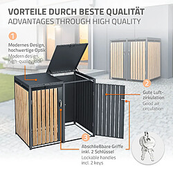 Avis ML DESIGN MODERN LIVING Set 2x abri pour poubelles anthracite habillage 4 poubelles 240L 264x116,3x80 cm