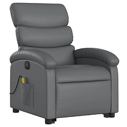 Avis Maison Chic Fauteuil Relax pour salon, Fauteuil inclinable de massage électrique gris similicuir -GKD99802