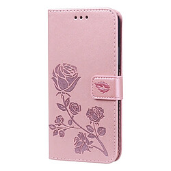 Wewoo Housse Coque Étui en cuir PU à rabat horizontal relief rose avec support et fentes pour cartes et portefeuille Huawei Honor 20 Pro or