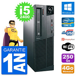 PC Lenovo ThinkCentre M81 SFF Intel i5-2400 RAM 4Go Disque 250Go Windows 10 Wifi - Occasion