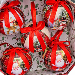 BigBuy Christmas Boules de Noël Rouge Multicouleur Papier Polyfoam Bonhomme de Neige 7,5 x 7,5 x 7,5 cm (5 Unités)