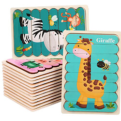 Puzzles En Bois Animal Early Puzzle éducatif Jouets Zèbre Girafe