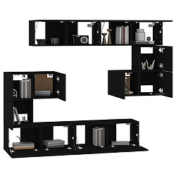 Acheter Maison Chic Meuble TV scandinave mural Banc TV suspendu pour salon - Noir Bois d'ingénierie -MN91846