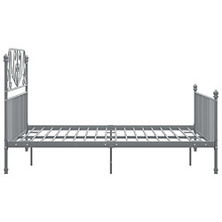 Avis vidaXL Cadre de lit sans matelas gris métal 160x200 cm