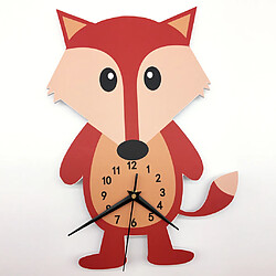 horloge murale 3d muet avec un animal de bande dessinée pour le renard pas cher