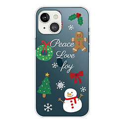 Coque en TPU antichoc, motif de Noël, antichute pour votre iPhone 14 Plus - bonhomme de neige