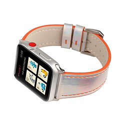 Wewoo Bande de montre-bracelet en cuir véritable de la série Fashion Laser pour Apple Watch 3 & 2 & 1 42mm Orange pas cher