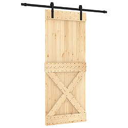 vidaXL Porte coulissante et kit de quincaillerie 85x210 cm pin massif