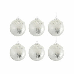 Paris Prix Lot de 6 Boules de Noël Perle 29cm Argent & Blanc