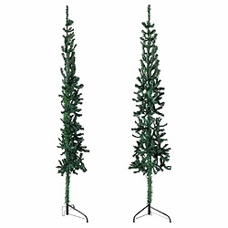 Avis vidaXL Demi sapin de Noël artificiel mince avec support Vert 240 cm