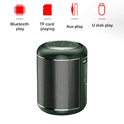 Universal Haut-parleur Bluetooth 2200mAh Haut-parleur Home Cinema HiFi sans fil Subwoofer Haut-parleur Portable pour Smartphone Appeal Music | Haut-parleur Portable (Vert)