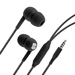 Écouteurs Jack 3.5mm Intra-auriculaires Micro Cordon Torsadé Devia Noir