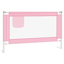 vidaXL Barrière de sécurité de lit d'enfant Rose 120x25 cm Tissu