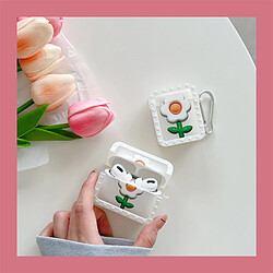 GUPBOO Airpods Coque Housse Étui Protecteur Compatible pour AirPods 3-Style coréen D fleur blanche