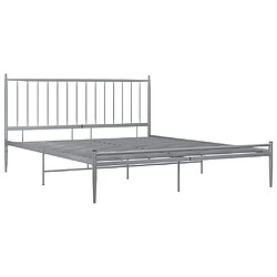 Acheter vidaXL Cadre de lit sans matelas gris métal 140x200 cm