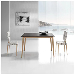 Inside 75 Table repas NORDIC 4 couverts 120 x 90 cm pieds chêne plateau céramique vulcano