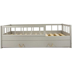 Velinda Lit enfant bois scandinave 160x80cm gris