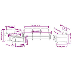 vidaXL Ensemble de canapés 4 pcs avec coussins Vert foncé Velours pas cher