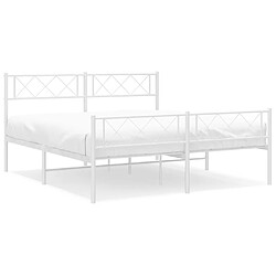 Maison Chic Lit adulte - Lit simple Cadre de lit métal avec tête de lit/pied de lit,Structure du lit Contemporain pour chambre blanc 120x190cm -MN37399