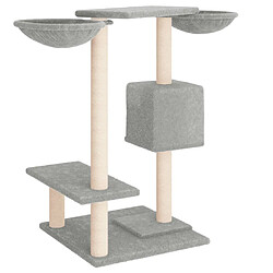 Acheter Helloshop26 Arbre à chat meuble tour grimper jouet grattage grattoir escalade plateforme avec griffoirs clair 82 cm gris 02_0022725