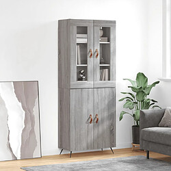 vidaXL Buffet haut Sonoma gris 69,5x34x180 cm Bois d'ingénierie