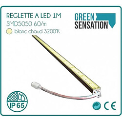 Desineo Réglette LED en aluminium 1m blanc chaud IP65