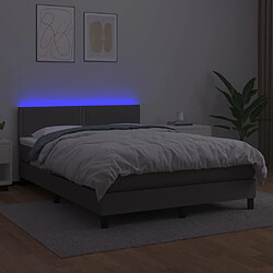 Avis vidaXL Sommier à lattes de lit avec matelas et LED Gris 140x190 cm