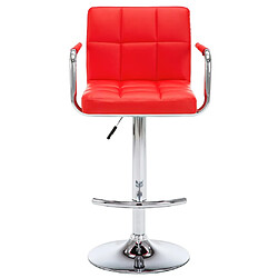 Avis vidaXL Tabourets de bar lot de 2 rouge similicuir