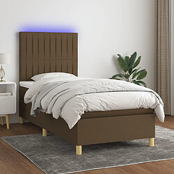 Sommier à lattes,Cadre à lattes de lit et matelas et LED pour Adulte Marron foncé 80x200cm -MN53752