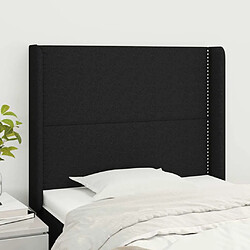 Maison Chic Tête de lit moderne avec oreilles pour chambre - Décoration de lit Noir 83x16x118/128 cm Tissu -MN50247