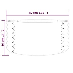 Avis vidaXL Jardinière de jardin Acier enduit de poudre 80x80x36 cm Gris