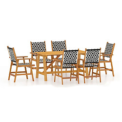 Salle à manger de jardin 7 pcs,Table et chaise à dîner Bois d'acacia solide -MN72031