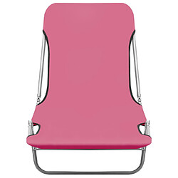 Avis Helloshop26 Chaises longues pliables 2 pièces acier et tissu rose 02_0011937