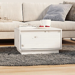 Maison Chic Table basse,Table Console Table d'appoint, Table pour salon Blanc 55x56x32 cm Bois massif de pin -MN45126