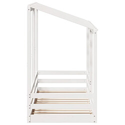 Acheter Vidaxl Lit pour enfants avec toit blanc 90x190 cm bois massif de pin