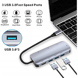 GUPBOO Adaptateur Hub Station 8 en 1 USB-C HDMI 4K RJ45 SD/TF PD,JL1263