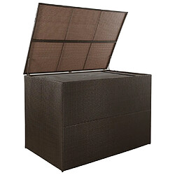 vidaXL Boîte de stockage de jardin marron 150x100x100cm Résine tressée