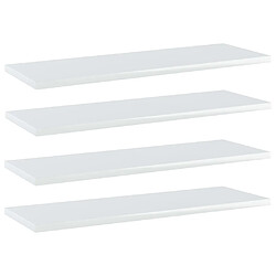 vidaXL Panneaux de bibliothèque 4 pcs blanc brillant bois d’ingénierie