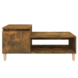 Maison Chic Table basse,Table Console Table d'appoint, Table pour salon Chêne fumé 100x50x45 cm Bois d'ingénierie -MN29683 pas cher